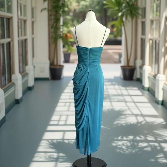 NWT Elegant Turquoise Teal Evening Gown by Alex Evenings! Size 10! NEW! - Picture 5 of 9